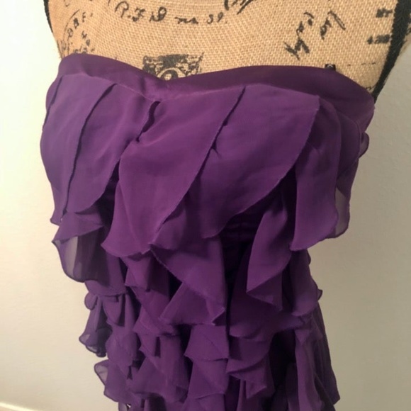 Purple Ruffle Strapless Top - Picture 2 of 5